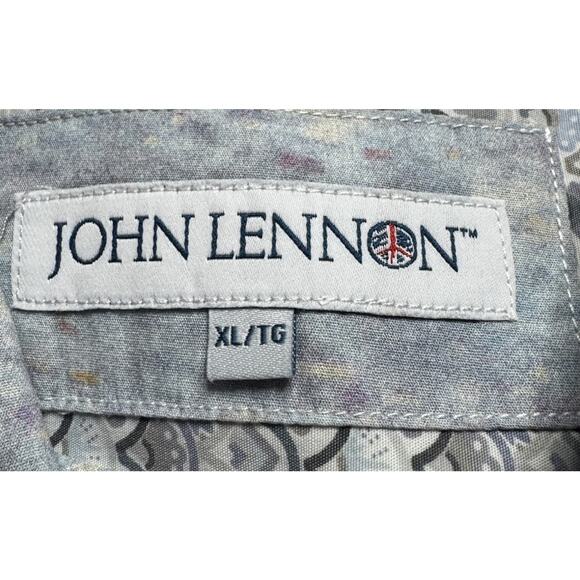 John Lennon Shirt Mens Size XL Geometric Button-Up Preppy Long Sleeve - Picture 6 of 9